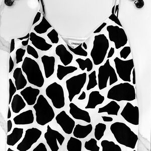 L'AGENCE Black and White Animal Print Top